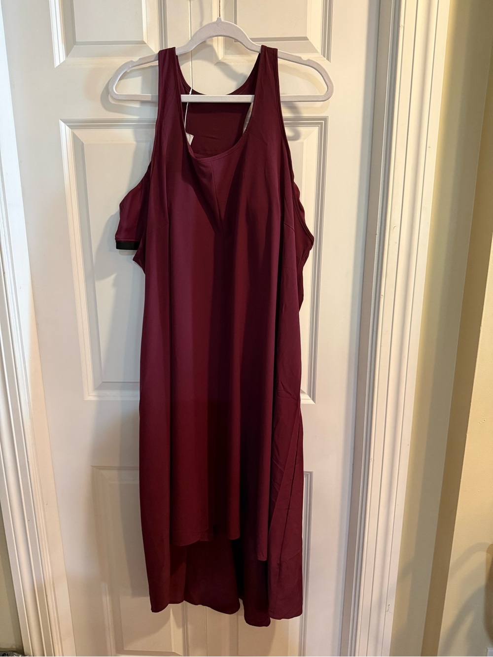 HALARA Cold-Shoulder High-Low Midi Dress - Burgundy